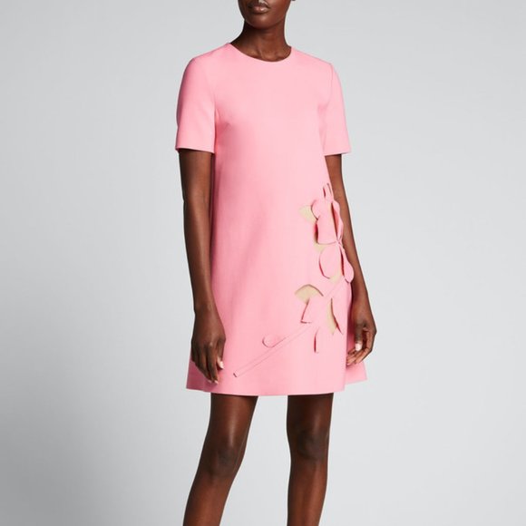 *$2190 NEW OSCAR DE LA RENTA CARNATION PINK FLOWER CUT OUT DAY DRESS US 2 - Picture 3 of 7